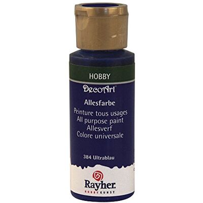 Rayher Tinta multifunções, embalagem de 59 ml, ocre claro, acrílico, azul (ultramarine), 3,4 x 3,4 x 10 cm Rayher Tinta multifunções, embalagem de 59 ml, ocre claro, acrílico, azul (ultramarine), 3,4 x 3,4 x 10 cm