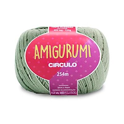 CÍRCULO Amigurumi Fio 100% algodão virgem brasileiro mercerizado para croché e malha, macio, espessura desportiva, 1254 m, cor 5745 Eucaliptus CÍRCULO Amigurumi Fio 100% algodão virgem brasileiro mercerizado para croché e malha, macio, espessura desportiva, 1254 m, cor 5745 Eucaliptus
