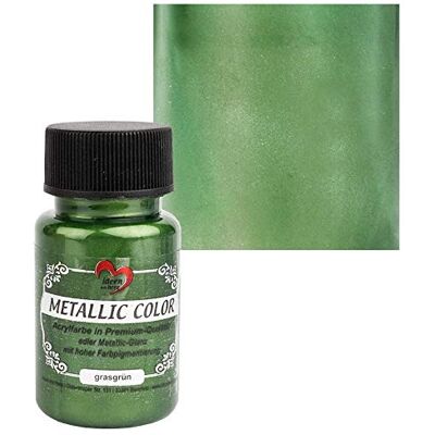 Ideen mit Herz Pintura Metalizada tinta acrílica para artesanato com brilho metálico nobre e alta pigmentação de cor 50 ml (verde grama) Ideen mit Herz Pintura Metalizada tinta acrílica para artesanato com brilho metálico nobre e alta pigmentação de cor 50 ml (verde grama)