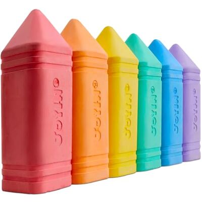 JOYIN Conjunto de 6 giz gigante para calçadas com 6 cores, laváveis para pavimento infantil, material de arte não tóxico, jogos ao ar livre e acessórios para áreas de jogo. JOYIN Conjunto de 6 giz gigante para calçadas com 6 cores, laváveis para pavimento infantil, material de arte não tóxico, jogos ao ar livre e acessórios para áreas de jogo.