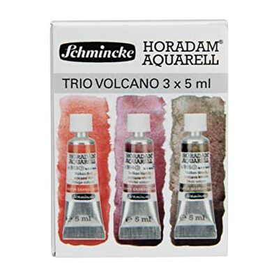 Schmincke chmincke HORADAM® AQUARELL, estojo de vulcão, 5 ml, 3 cores de vulcão, aguarelas de alta resistência à luz e forte granulação Schmincke chmincke HORADAM® AQUARELL, estojo de vulcão, 5 ml, 3 cores de vulcão, aguarelas de alta resistência à luz e forte granulação