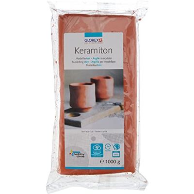 Glorex 6 1780 707 Keramiton terracota aprox. 1000 g argila para modelar pronta para usar propriedades semelhantes a argila endurecimento ao ar ou cozedura inodora na cozedura Glorex 6 1780 707 Keramiton terracota aprox. 1000 g argila para modelar pronta para usar propriedades semelhantes a argila endurecimento ao ar ou cozedura inodora na cozedura