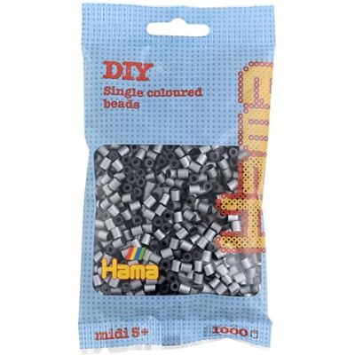 Hama Bolsa de contas Aprox. 1000 contas midi fusíveis para artesanato e mosaicos Contas de fusão para crianças criativas 5+ Jogo de arte e decoração Prata Hama Bolsa de contas Aprox. 1000 contas midi fusíveis para artesanato e mosaicos Contas de fusão para crianças criativas 5+ Jogo de arte e decoração Prata