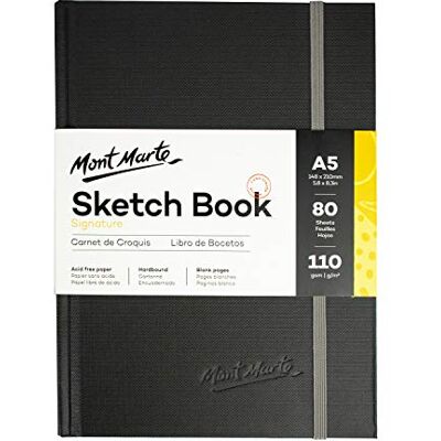 MONT MARTE Sketchbook A5 – 80 Folhas – 110gsm – Caderno de Desenho ideal para desenhos e esboços MONT MARTE Sketchbook A5 – 80 Folhas – 110gsm – Caderno de Desenho ideal para desenhos e esboços