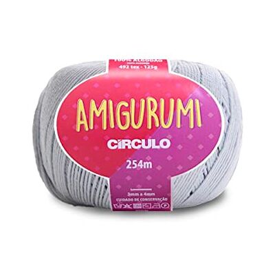 CÍRCULO Fio Amigurumi de , 100% algodão virgem brasileiro mercerizado para croché e tecido, Soft Art, peso desporto, 125 g, 254 m, cor 8013, glacial CÍRCULO Fio Amigurumi de , 100% algodão virgem brasileiro mercerizado para croché e tecido, Soft Art, peso desporto, 125 g, 254 m, cor 8013, glacial