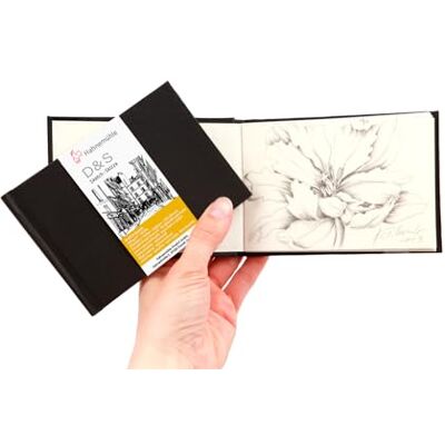 Hahnemühle Mini livro de esboços e desenho para lápis e carvão branco natureza sem ácido 140 g/m², 60 páginas 125 x 90 mm Hahnemühle Mini livro de esboços e desenho para lápis e carvão branco natureza sem ácido 140 g/m², 60 páginas 125 x 90 mm