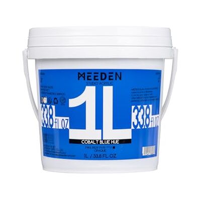 MEEDEN Azul Pintura Acrílica: 1L Corpo Pesado Gloss Não Tóxico Pintura Acrílica Impermeável e Resistente à Luz, para Telas, Madeira, Pedras para Artistas Profissionais Tom Azul Cobalto MEEDEN Azul Pintura Acrílica: 1L Corpo Pesado Gloss Não Tóxico Pintura Acrílica Impermeável e Resistente à Luz, para Telas, Madeira, Pedras para Artistas Profissionais Tom Azul Cobalto