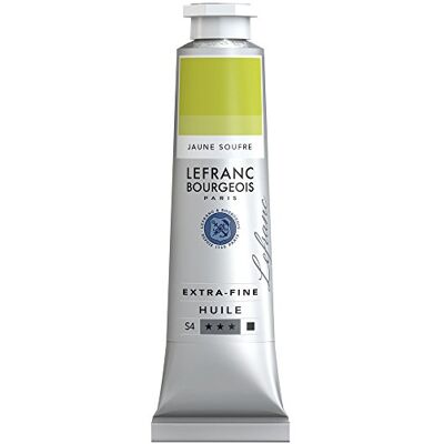 Lefranc Bourgeois Óleo extra fino de 40 ml, tubo de pintura, amarelo-enxofre Lefranc Bourgeois Óleo extra fino de 40 ml, tubo de pintura, amarelo-enxofre