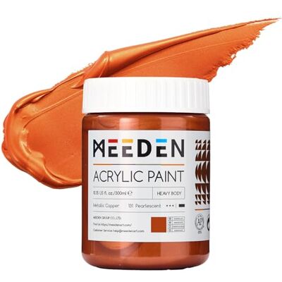 MEEDEN Tinta acrílica cobre metálica: 10,1 oz / 300 ml pintura cobre para Pinturas metálicas para pintar telas para adultos artistas em decoração de presente de Natal MEEDEN Tinta acrílica cobre metálica: 10,1 oz / 300 ml pintura cobre para Pinturas metálicas para pintar telas para adultos artistas em decoração de presente de Natal