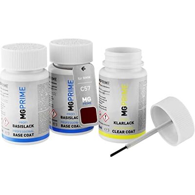 PRiME Lápis de retoque para BMW C57 Aventurinrot III Metallic verniz Aventurin Red Metallic, pintura automotiva, kit camada de fundo base verniz, frascos de tinta com pincel, 50 ml cada PRiME Lápis de retoque para BMW C57 Aventurinrot III Metallic verniz Aventurin Red Metallic, pintura automotiva, kit camada de fundo base verniz, frascos de tinta com pincel, 50 ml cada