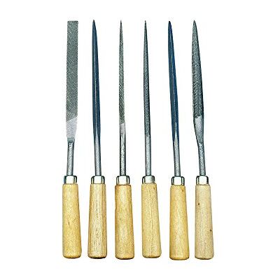 Rayher Conjunto de 6 ferramentas para limar e polir, cabo de madeira, limites para pedra-sabão e pequenas peças de madeira, inclui estojo Rayher Conjunto de 6 ferramentas para limar e polir, cabo de madeira, limites para pedra-sabão e pequenas peças de madeira, inclui estojo