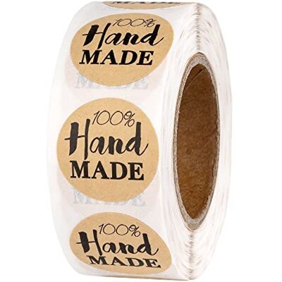 Ideen mit Herz Autocolantes de papel kraft 100% feito à mão Ø 2,5 cm Autocolantes em rolo, 500 unidades, autocolantes feitos à mão, ideal para produtos artesanais e feitos à mão Ideen mit Herz Autocolantes de papel kraft 100% feito à mão Ø 2,5 cm Autocolantes em rolo, 500 unidades, autocolantes feitos à mão, ideal para produtos artesanais e feitos à mão
