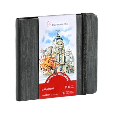 Hahnemühle Livro de aguarelas (200 g/m², grão fino, 30 folhas, 14 x 14 cm), branco Hahnemühle Livro de aguarelas (200 g/m², grão fino, 30 folhas, 14 x 14 cm), branco