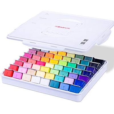 ARTME Conjunto de pintura de guache MIYA, um design exclusivo de caneca de geléia, de 56 cores x 30 ml, num estojo portátil para artistas e estudantes. Tinta em aguarela opaca guache ARTME Conjunto de pintura de guache MIYA, um design exclusivo de caneca de geléia, de 56 cores x 30 ml, num estojo portátil para artistas e estudantes. Tinta em aguarela opaca guache