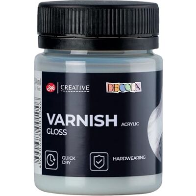 Decola Verniz acrílico brilhante 50 ml protege UV pó amarelado Verniz final brilhante 50 ml, sela e protege obras acrílicas dos raios UV, pó e amarelecimento ao longo do tempo Decola Verniz acrílico brilhante 50 ml protege UV pó amarelado Verniz final brilhante 50 ml, sela e protege obras acrílicas dos raios UV, pó e amarelecimento ao longo do tempo