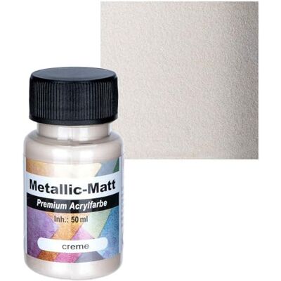Ideen mit Herz Tinta acrílica de alta qualidade, mate metálico, opaca, tinta mate com efeito metálico, à base de água, 50 ml (creme) Ideen mit Herz Tinta acrílica de alta qualidade, mate metálico, opaca, tinta mate com efeito metálico, à base de água, 50 ml (creme)