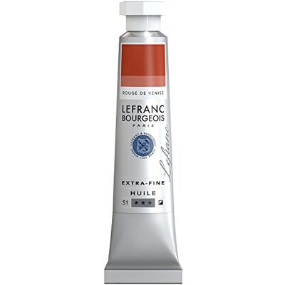 Lefranc Bourgeois Óleo extra fino de 20 ml, tubo de pintura, vermelho de Veneza Lefranc Bourgeois Óleo extra fino de 20 ml, tubo de pintura, vermelho de Veneza