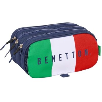 Safta Benetton Flag Suporte triplo Big, estojo infantil, estojo infantil, ideal para crianças na idade escolar, confortável e versátil, qualidade e resistência, 21,5 x 8 x 10 cm Safta Benetton Flag Suporte triplo Big, estojo infantil, estojo infantil, ideal para crianças na idade escolar, confortável e versátil, qualidade e resistência, 21,5 x 8 x 10 cm