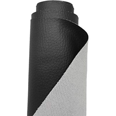 A-Express Tecido de grão de couro de imitação material texturizado por pele vinil almofadas mala preto médio metro 50 cm x 140 cm A-Express Tecido de grão de couro de imitação material texturizado por pele vinil almofadas mala preto médio metro 50 cm x 140 cm