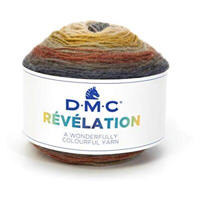 DMC – Revelation – Fio para tecer multicor leve, ideal para estolas e cachecóis da moda 150 g – 520 m Agulhas e gancho #4 DMC – Revelation – Fio para tecer multicor leve, ideal para estolas e cachecóis da moda 150 g – 520 m Agulhas e gancho #4