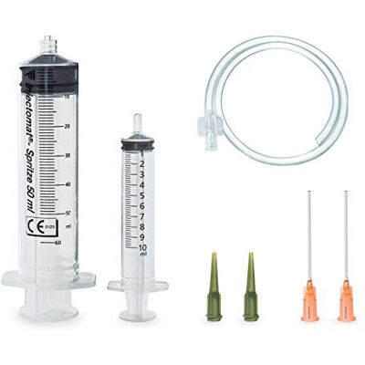 Octopus Conjunto de seringas 60 ml Softmatik LuerLock 10 ml Softmatik Luer seringa com agulha de 40 mm, 2 pontas doseadoras e 1 mangueira doseadora para líquidos sabores Hobby e DIY e Office Octopus Conjunto de seringas 60 ml Softmatik LuerLock 10 ml Softmatik Luer seringa com agulha de 40 mm, 2 pontas doseadoras e 1 mangueira doseadora para líquidos sabores Hobby e DIY e Office