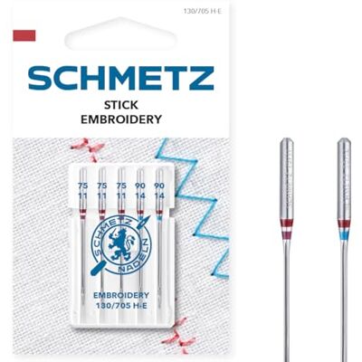 SCHMETZ Borda 75/11-90/14 5 agulhas para máquinas de costura SCHMETZ Borda 75/11-90/14 5 agulhas para máquinas de costura