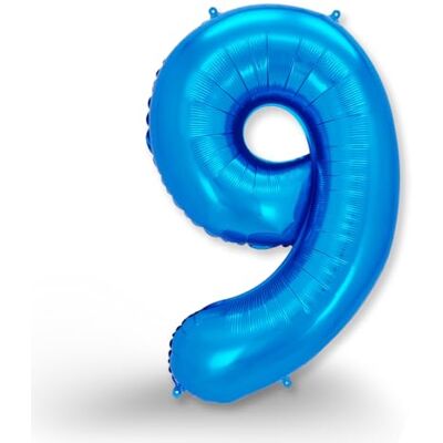 FUNXGO Globo Gigante Número 9 en Azul Decoración para Cumpleaños, Aniversarios, Celebraciones 9 Años Inflar con Helio o Aire FUNXGO Globo Gigante Número 9 en Azul Decoración para Cumpleaños, Aniversarios, Celebraciones 9 Años Inflar con Helio o Aire