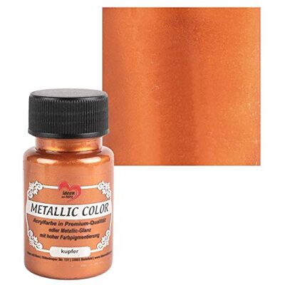 Ideen mit Herz Pintura Metalizada tinta acrílica para artesanato com brilho metálico nobre e alta pigmentação de cor 50 ml (cobre) Ideen mit Herz Pintura Metalizada tinta acrílica para artesanato com brilho metálico nobre e alta pigmentação de cor 50 ml (cobre)