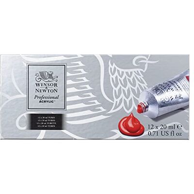 Winsor & Newton Profissional Conjunto de 12 tubos de 20 ml de acrílicos Winsor & Newton Profissional Conjunto de 12 tubos de 20 ml de acrílicos