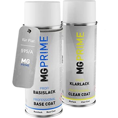 PRiME Tinta automotiva em spray para Fiat 595/A Grigio Impeccabile M. 1K Chemical Grey Metallic / Grigio Impeccabile Metallic, kit camada de base verniz, aerossóis 400 ml PRiME Tinta automotiva em spray para Fiat 595/A Grigio Impeccabile M. 1K Chemical Grey Metallic / Grigio Impeccabile Metallic, kit camada de base verniz, aerossóis 400 ml