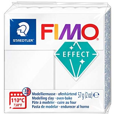 STAEDTLER 8020-014. Pasta para modelar de cor branca translúcida Fimo Effect. Caixa com 1 pastilha de 57 gramas. STAEDTLER 8020-014. Pasta para modelar de cor branca translúcida Fimo Effect. Caixa com 1 pastilha de 57 gramas.
