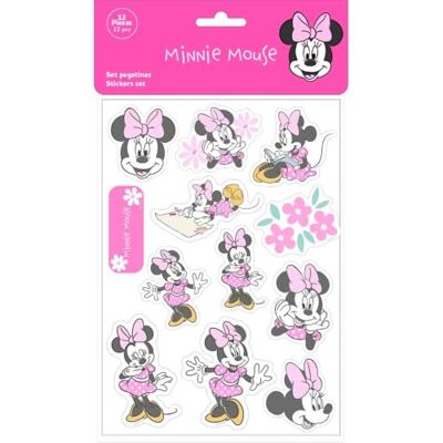 Safta Conjunto de autocolantes Disney Minnie Mouse Minty, com 12 autocolantes e 12 desenhos diferentes, autocolantes infantis para devolução ao cole, artesanato e decoração escolar, medidas 10,5 x Safta Conjunto de autocolantes Disney Minnie Mouse Minty, com 12 autocolantes e 12 desenhos diferentes, autocolantes infantis para devolução ao cole, artesanato e decoração escolar, medidas 10,5 x