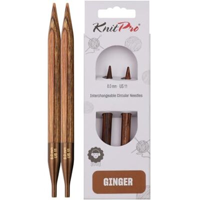 KnitPro Ginger 8mm Agulhas Circulares Intercambiáveis de Bétula - Agulhas de Tricô KnitPro Ginger 8mm Agulhas Circulares Intercambiáveis de Bétula - Agulhas de Tricô