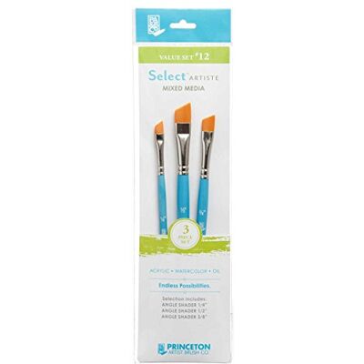 ARTIST BRUSH CO. PRINCETON SelectArtiste, pincéis para multi-técnica de belas artes, sintético, chanfrado sombreador, manga curta, saco de plástico, 3 unidades ARTIST BRUSH CO. PRINCETON SelectArtiste, pincéis para multi-técnica de belas artes, sintético, chanfrado sombreador, manga curta, saco de plástico, 3 unidades