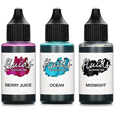Octopus 3x 30ml Conjunto de Tinta a Álcool Fluids MIDNIGHT, OCEAN, BERRY JUICE, Tinta a álcool para Fluid Art e Resin Art, resina epoxi Octopus 3x 30ml Conjunto de Tinta a Álcool Fluids MIDNIGHT, OCEAN, BERRY JUICE, Tinta a álcool para Fluid Art e Resin Art, resina epoxi