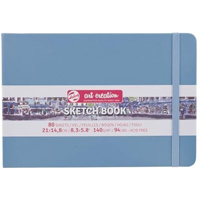 ART Caderno de esboços de 80 folhas, 21 cm x 14,8 cm, azul lago ART Caderno de esboços de 80 folhas, 21 cm x 14,8 cm, azul lago