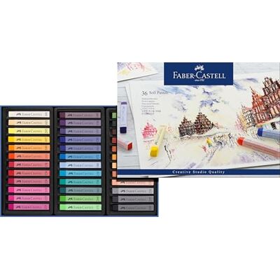Faber-Castell Estojo de papelão com 36 gizas pastel multicolorido Faber-Castell Estojo de papelão com 36 gizas pastel multicolorido