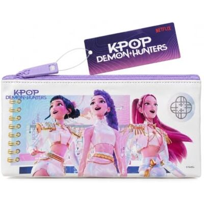 Safta Estojo escolar atividades K-Pop Demon Hunters Stationery, suporte transparente de PVC com fecho fecho, conjunto escolar com régua de 15 cm, 2 lápis, acapuntes, medidas 22,5 x 10,5 cm, Estojo de Safta Estojo escolar atividades K-Pop Demon Hunters Stationery, suporte transparente de PVC com fecho fecho, conjunto escolar com régua de 15 cm, 2 lápis, acapuntes, medidas 22,5 x 10,5 cm, Estojo de