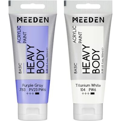 MEEDEN MEEDN Tinta Acrílica Cinzenta Roxa: 100 ml de Tinta Acrílica em Tubo de Espessura, com Titânio Branco Adicional, para Madeira, Tecido, Vidro MEEDEN MEEDN Tinta Acrílica Cinzenta Roxa: 100 ml de Tinta Acrílica em Tubo de Espessura, com Titânio Branco Adicional, para Madeira, Tecido, Vidro
