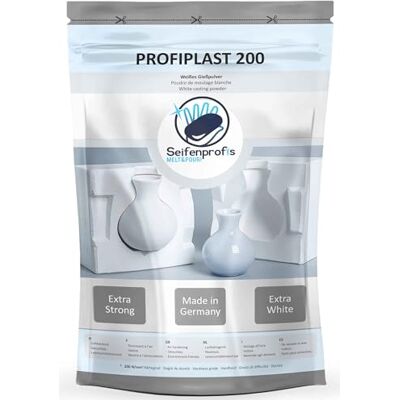 Seifenprofis Profiplast 200 Pó de moldagem branca 900 g, secagem ao ar e inodoro, composto de moldagem em relevo, gesso em pó para moldagem Seifenprofis Profiplast 200 Pó de moldagem branca 900 g, secagem ao ar e inodoro, composto de moldagem em relevo, gesso em pó para moldagem