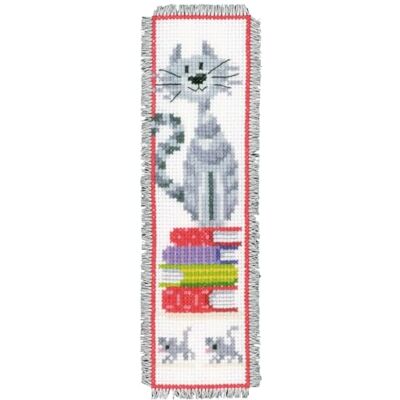 Vervaco Kit bordado ponto cruz contado marcadores manuais gato sobre pilha de livros conjunto completo de bordado para iniciantes presente para amante de livros ca. 6 x 20 cm Cross Stitch Vervaco Kit bordado ponto cruz contado marcadores manuais gato sobre pilha de livros conjunto completo de bordado para iniciantes presente para amante de livros ca. 6 x 20 cm Cross Stitch