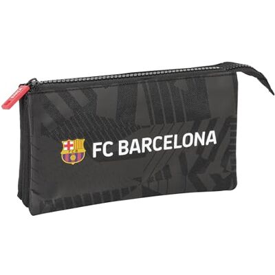 Safta F.C. Barcelona Black Suporte triplo para crianças, estojo infantil, ideal para crianças na idade escolar, confortável e versátil, qualidade e resistência, 22 x 3 x 12 cm, cor preta Safta F.C. Barcelona Black Suporte triplo para crianças, estojo infantil, ideal para crianças na idade escolar, confortável e versátil, qualidade e resistência, 22 x 3 x 12 cm, cor preta