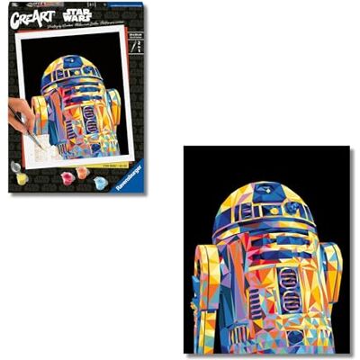 Ravensburger CreArt Star Wars R2-D2, kit pintar por números adultos Kit com folha de 24 x 30 cm, cores, pincel e moldura incluídas; inclui tudo o que precisa para pintar para adultos. Ravensburger CreArt Star Wars R2-D2, kit pintar por números adultos Kit com folha de 24 x 30 cm, cores, pincel e moldura incluídas; inclui tudo o que precisa para pintar para adultos.