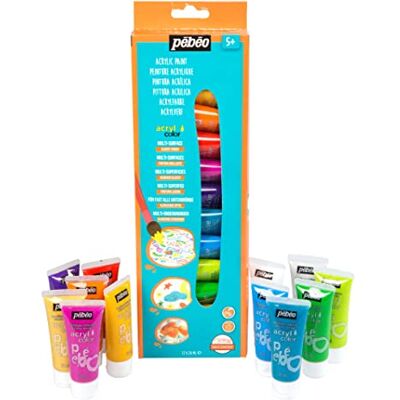 PEBEO Pébéo Set Decouverte Acrylcolor 12 x 20 ml, pintura a cores púrpura 18 x 10 x 3 cm PEBEO Pébéo Set Decouverte Acrylcolor 12 x 20 ml, pintura a cores púrpura 18 x 10 x 3 cm