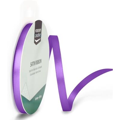 Creative Fita de cetim, 6 mm x 10 m, brilho elegante para criar cartões, álbuns de recortes, embrulhar presentes e outros projetos criativos, roxo Creative Fita de cetim, 6 mm x 10 m, brilho elegante para criar cartões, álbuns de recortes, embrulhar presentes e outros projetos criativos, roxo