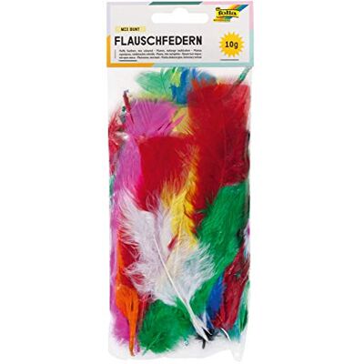 Folia – Penas de penas artificiais, 10 g, cores sortidas em cores intensas, ideais para artesanato criativo, máscaras, disfarces Folia – Penas de penas artificiais, 10 g, cores sortidas em cores intensas, ideais para artesanato criativo, máscaras, disfarces