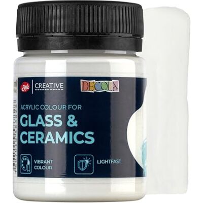 Decola Pintura porcelana branca 50 ml permanente vidro cerâmica Tinta acrílica branca de vidro e cerâmica 50 ml, permanente, decorar canecas, pratos e presentes, Nevskaya Palitra Decola Pintura porcelana branca 50 ml permanente vidro cerâmica Tinta acrílica branca de vidro e cerâmica 50 ml, permanente, decorar canecas, pratos e presentes, Nevskaya Palitra