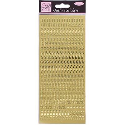 Anita's Adesivos de contorno, números pequenos, dourados, para álbuns de recortes, cartões, jogos infantis, tarefas, arte, artesanato, enfeites, papel, cartões, vidro, metal, plástico, espuma Anita's Adesivos de contorno, números pequenos, dourados, para álbuns de recortes, cartões, jogos infantis, tarefas, arte, artesanato, enfeites, papel, cartões, vidro, metal, plástico, espuma