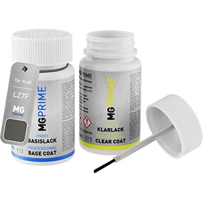 PRiME Lápis de retoque para Audi LZ7F / Z7F / 2L Taifungrau Metallic +1K Typhoon Grey Metallic, pintura automotiva, kit camada de base verniz, frascos de pintura com pincel, 50 ml cada PRiME Lápis de retoque para Audi LZ7F / Z7F / 2L Taifungrau Metallic +1K Typhoon Grey Metallic, pintura automotiva, kit camada de base verniz, frascos de pintura com pincel, 50 ml cada