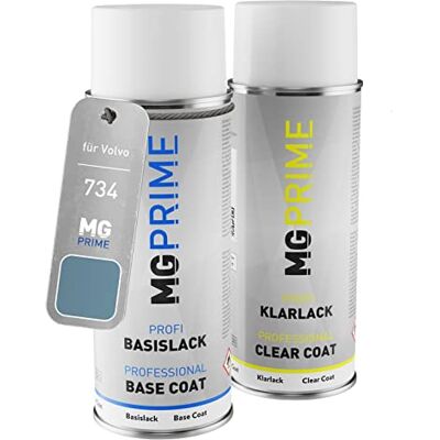 PRiME Tinta automotiva Conjunto de aerossóis para Volvo 734 Blue Fire Metallic/Fjord Blue Metallic pintura base pintura transparente, frasco de spray de 400 ml Fjord Blue Metallic, Kit capa de base + barniz, Aerosoles 400ml PRiME Tinta automotiva Conjunto de aerossóis para Volvo 734 Blue Fire Metallic/Fjord Blue Metallic pintura base pintura transparente, frasco de spray de 400 ml Fjord Blue Metallic, Kit capa de base + barniz, Aerosoles 400ml